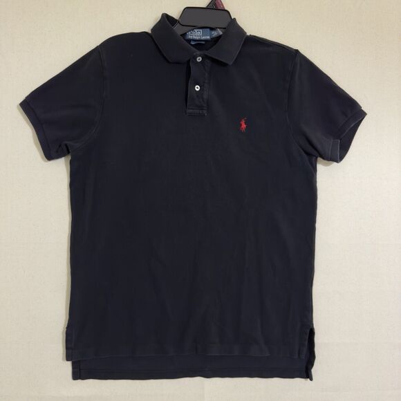Polo Ralph Lauren Men Polo T- Shirt Black Size Large Custom Fit - Picture 1 of 8